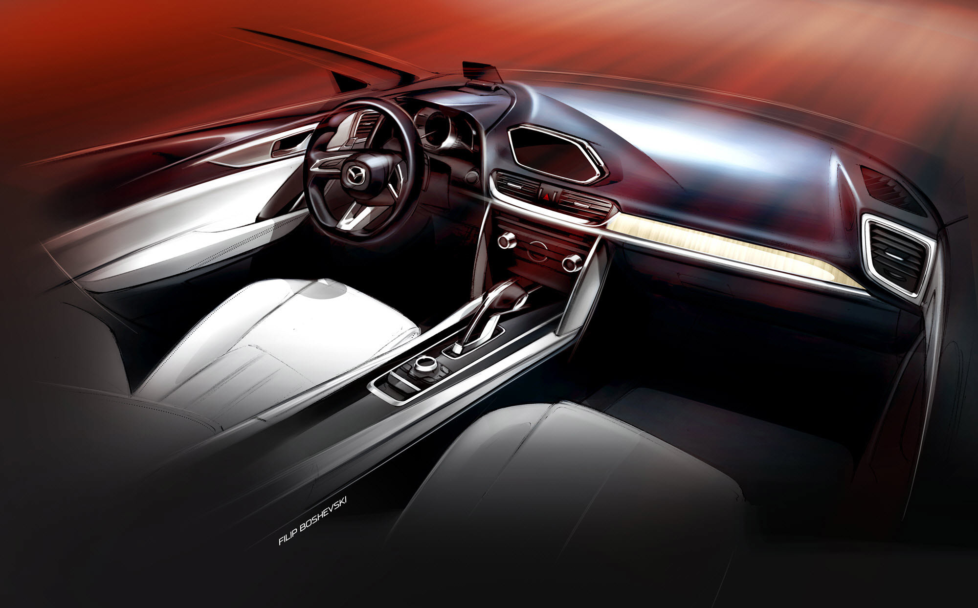 Mazda Koeru Concept, 2015 - Interior Design Sketch