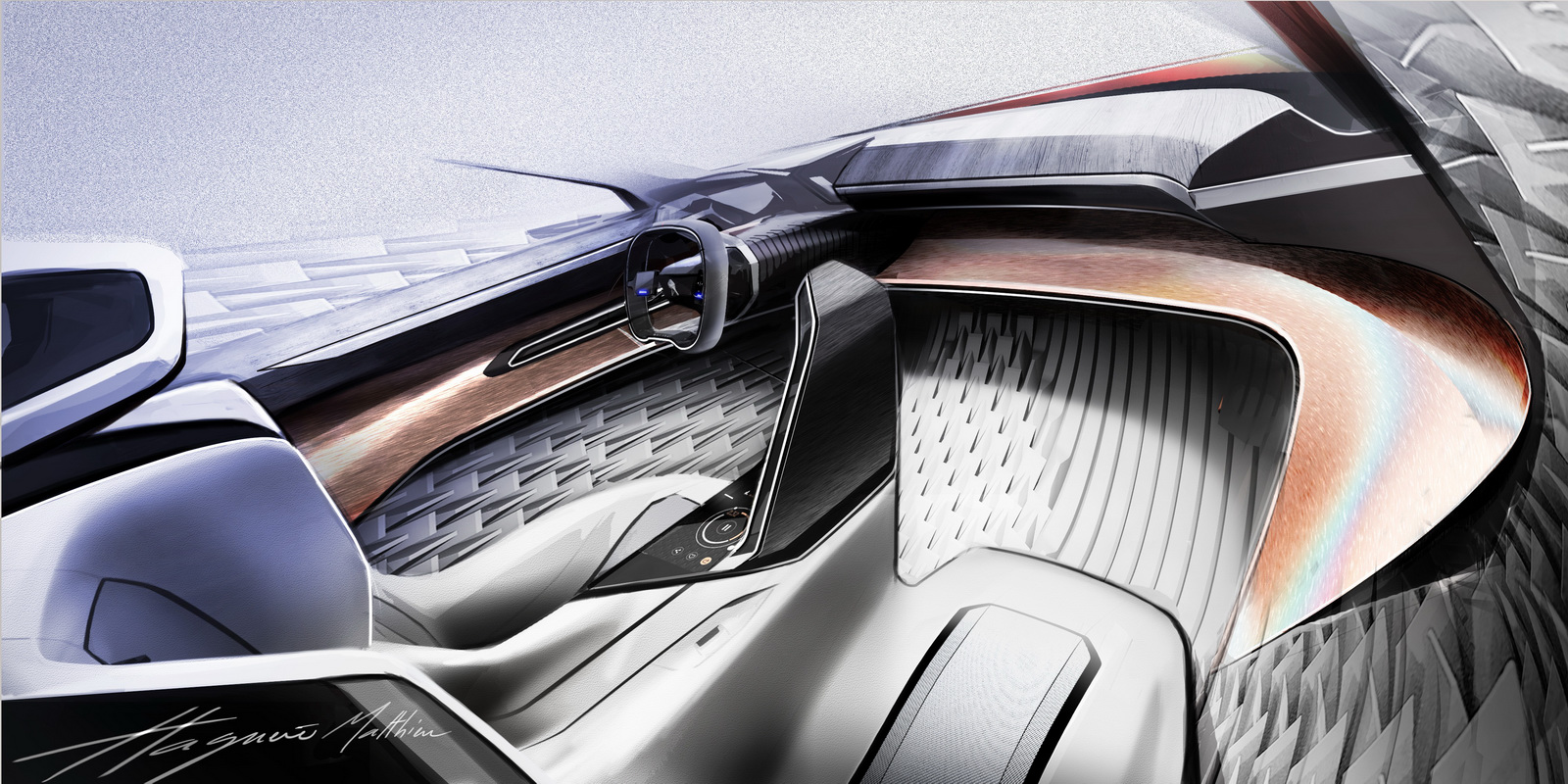 Peugeot Fractal Concept, 2015 - Interior Design Sketch