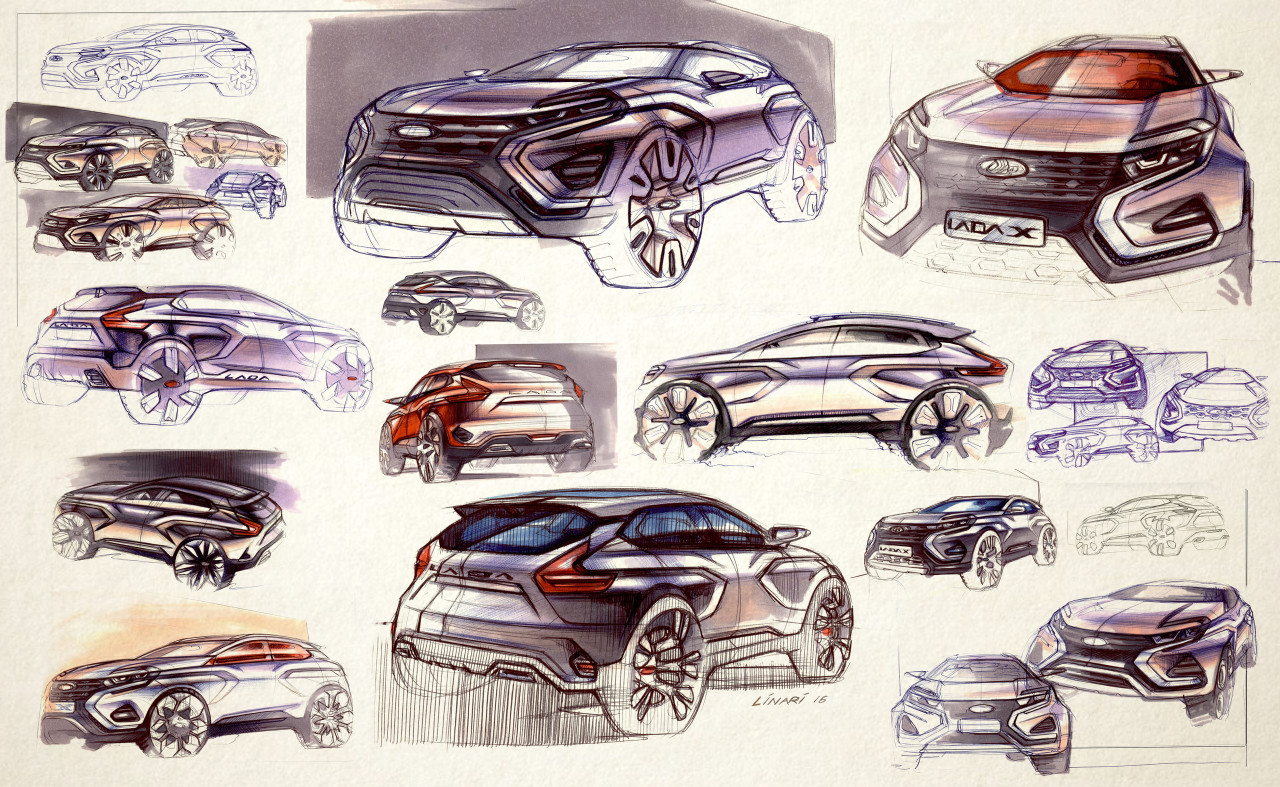 Lada XCODE Concept, 2016 - Design Sketches