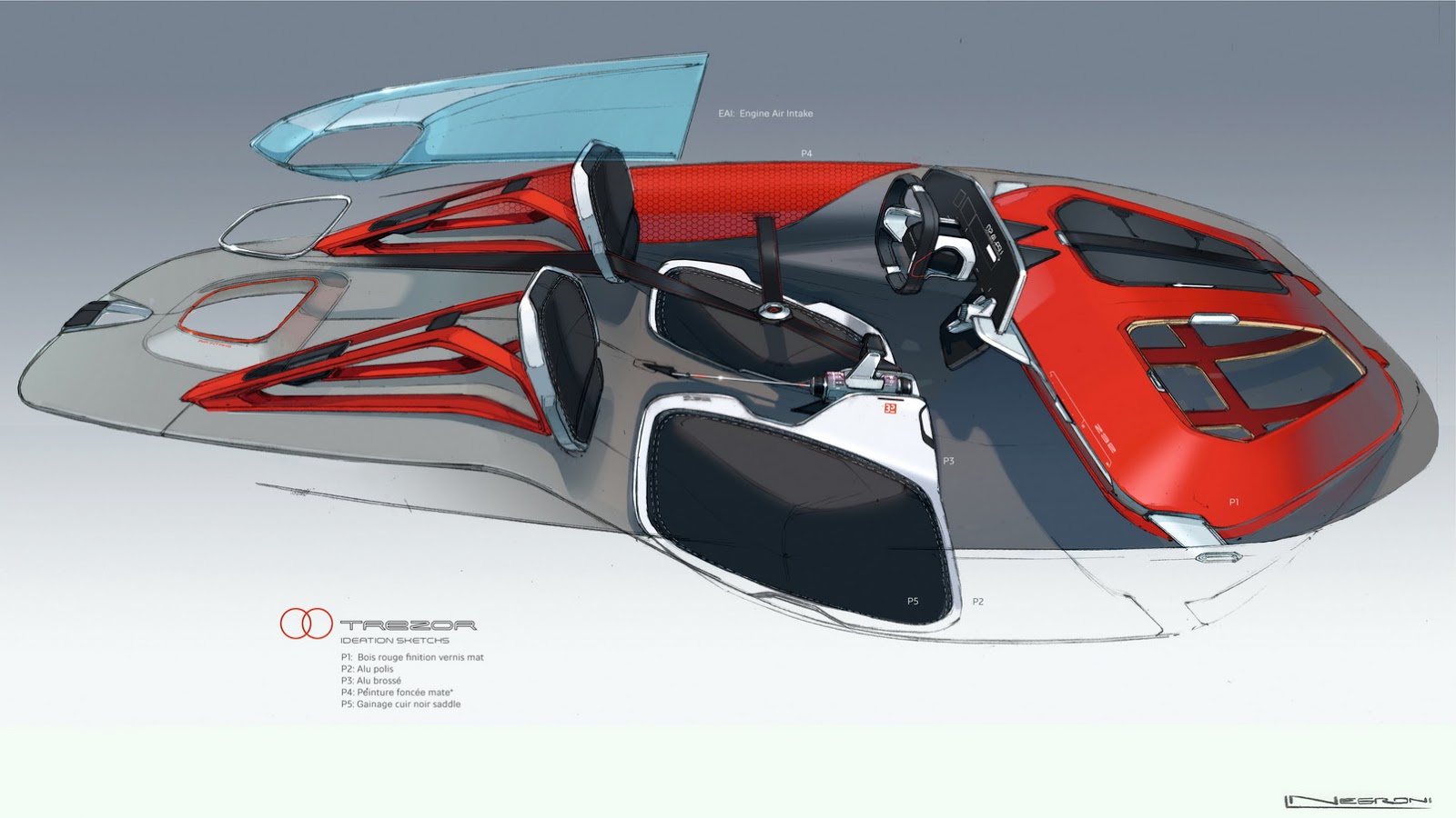 Renault Trezor Concept, 2016 - Interior Design Sketch