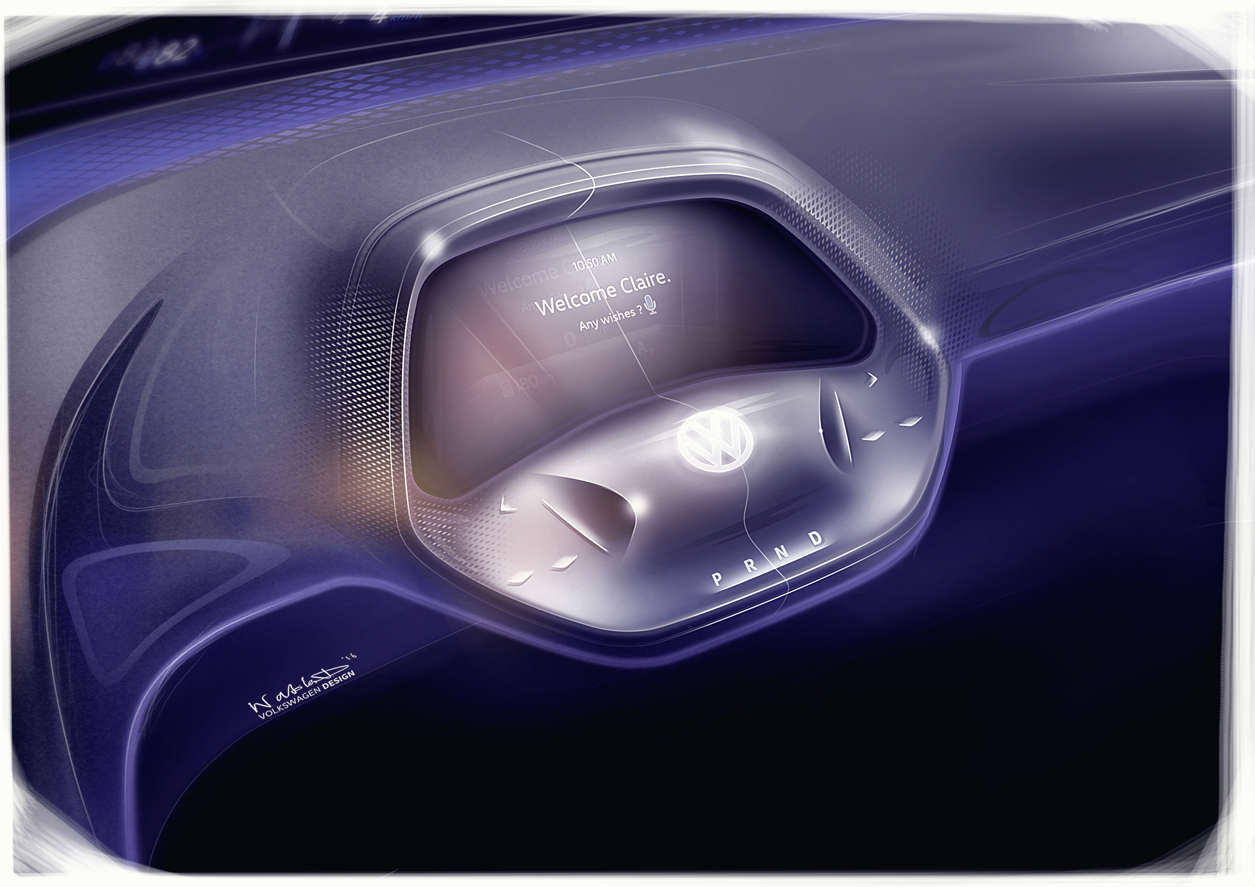 Volkswagen I.D. Concept, 2016 - Interior Design Sketch