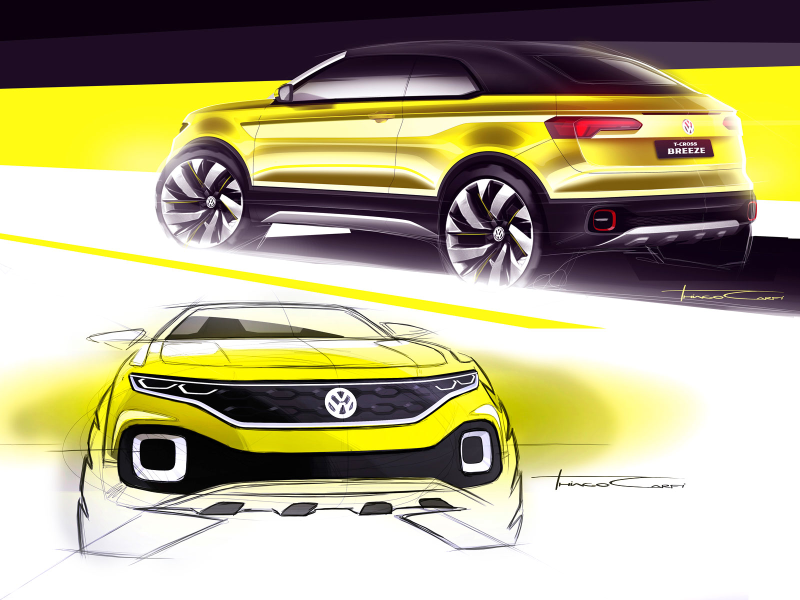 Volkswagen T-Cross Breeze Concept, 2016 - Design Sketch