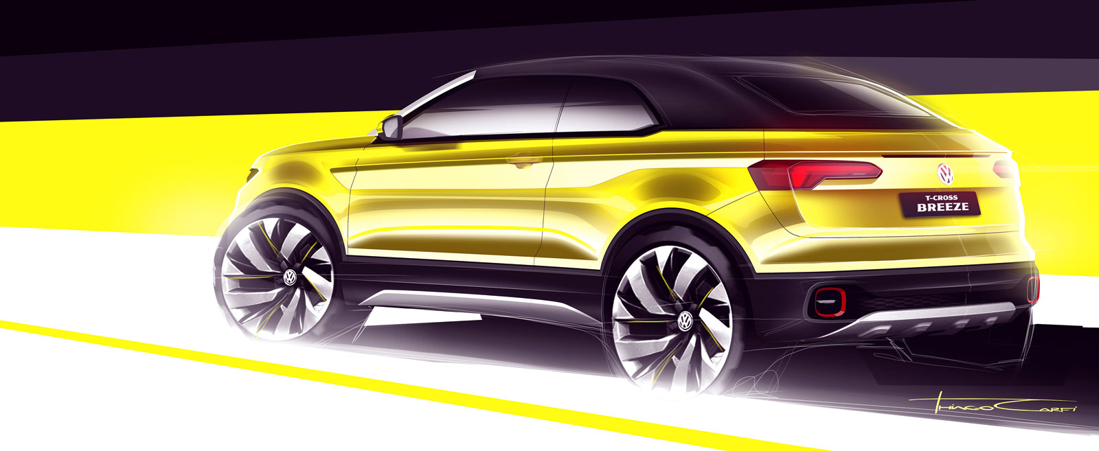 Volkswagen T-Cross Breeze Concept, 2016 - Design Sketch