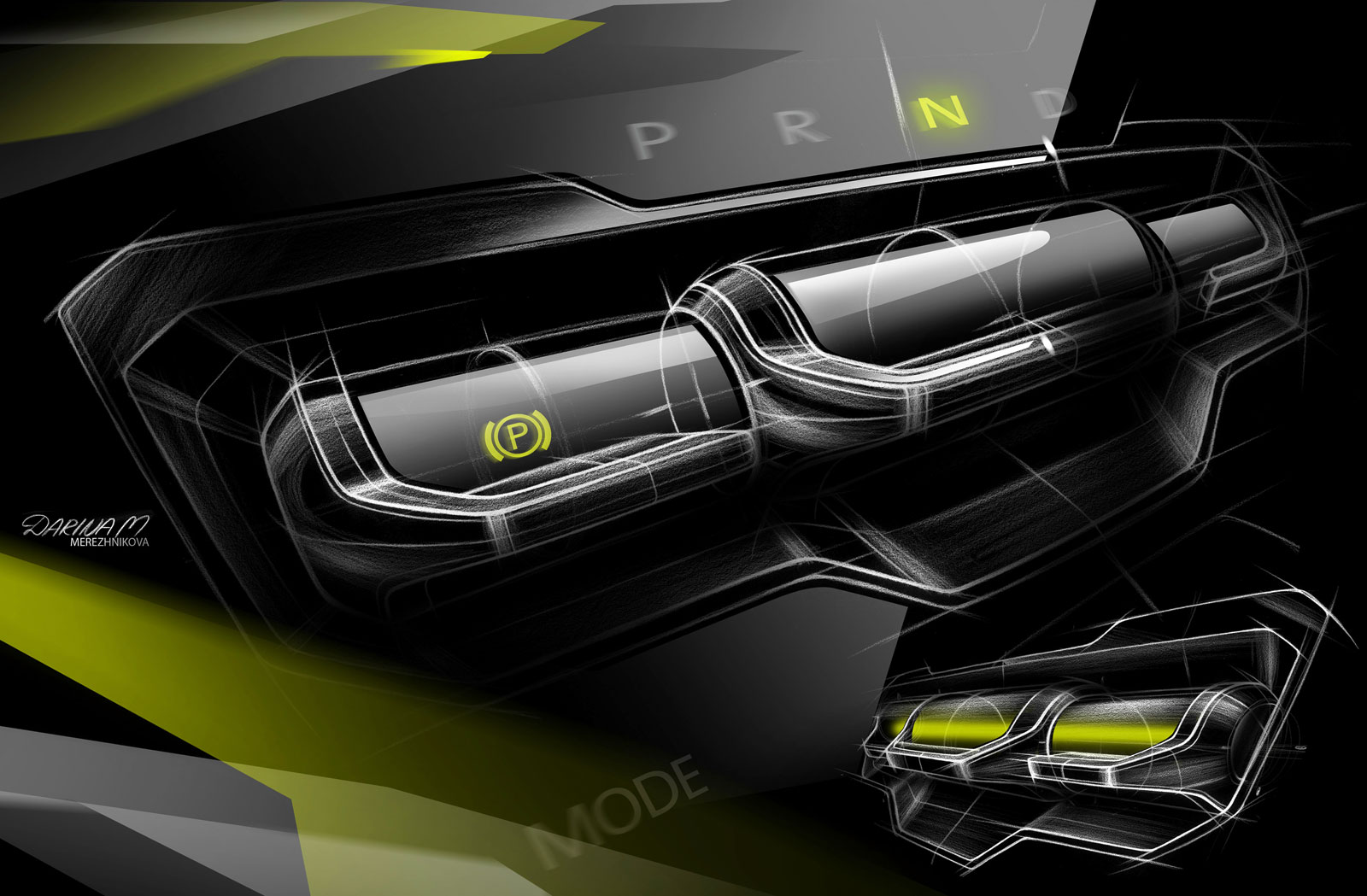 Volkswagen T-Cross Breeze Concept, 2016 - Interior Design Sketch