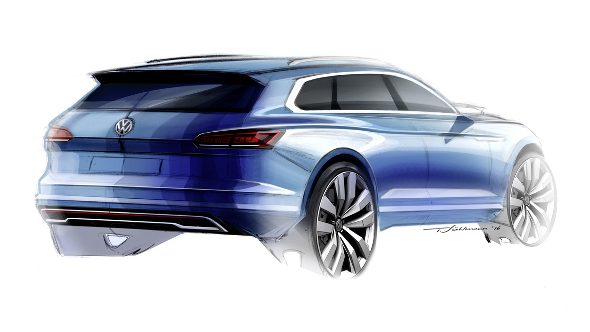 Volkswagen T-Prime Concept GTE, 2016 - Design Sketch