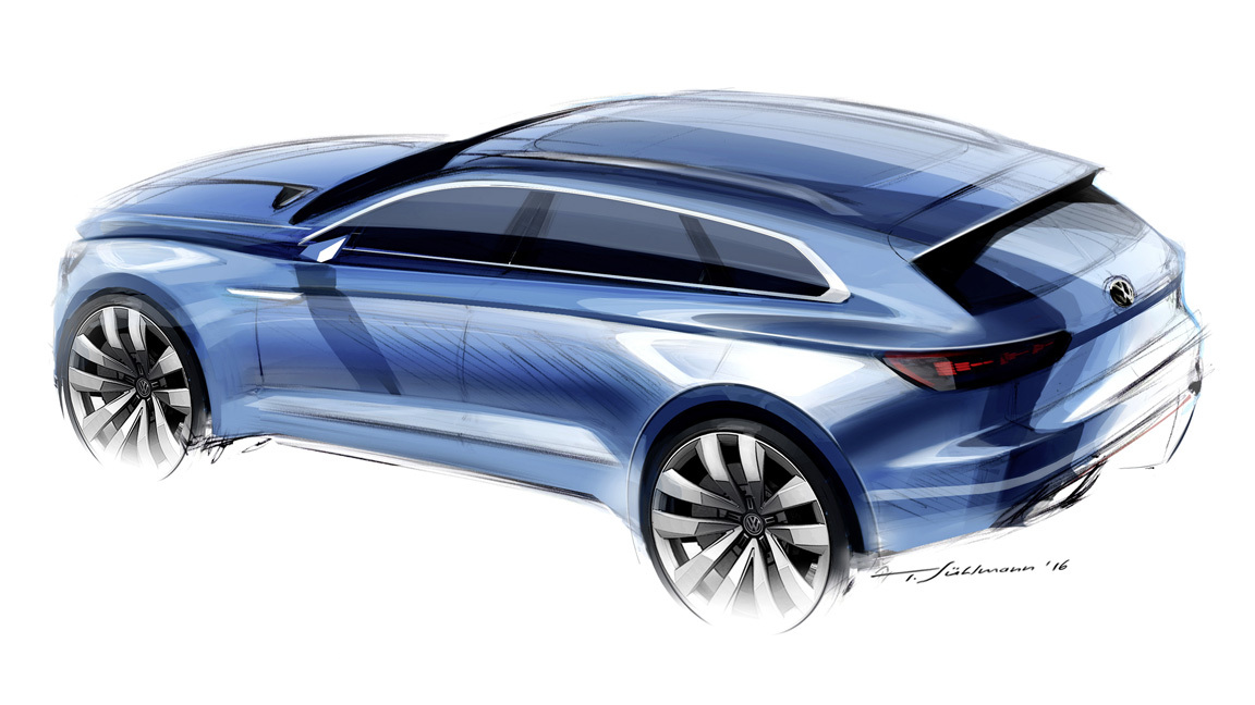 Volkswagen T-Prime Concept GTE, 2016 - Design Sketch