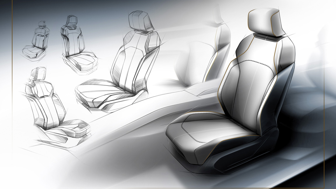 Volkswagen T-Prime Concept GTE, 2016 - Interior Design Sketch