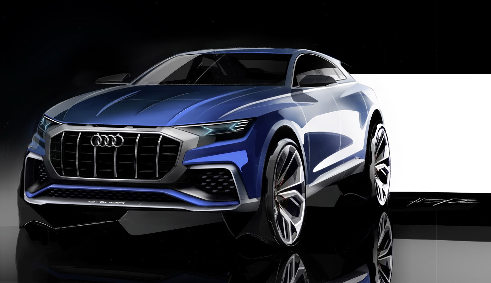 Audi Q8 concept, 2017 - Design Sketch