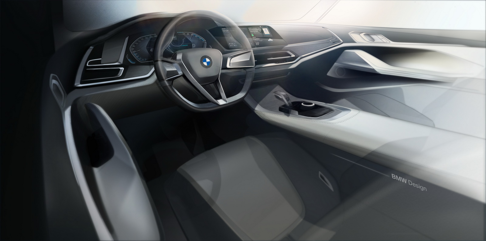 BMW X7 iPerformance Concept, 2017 - Design Sketch - Interior