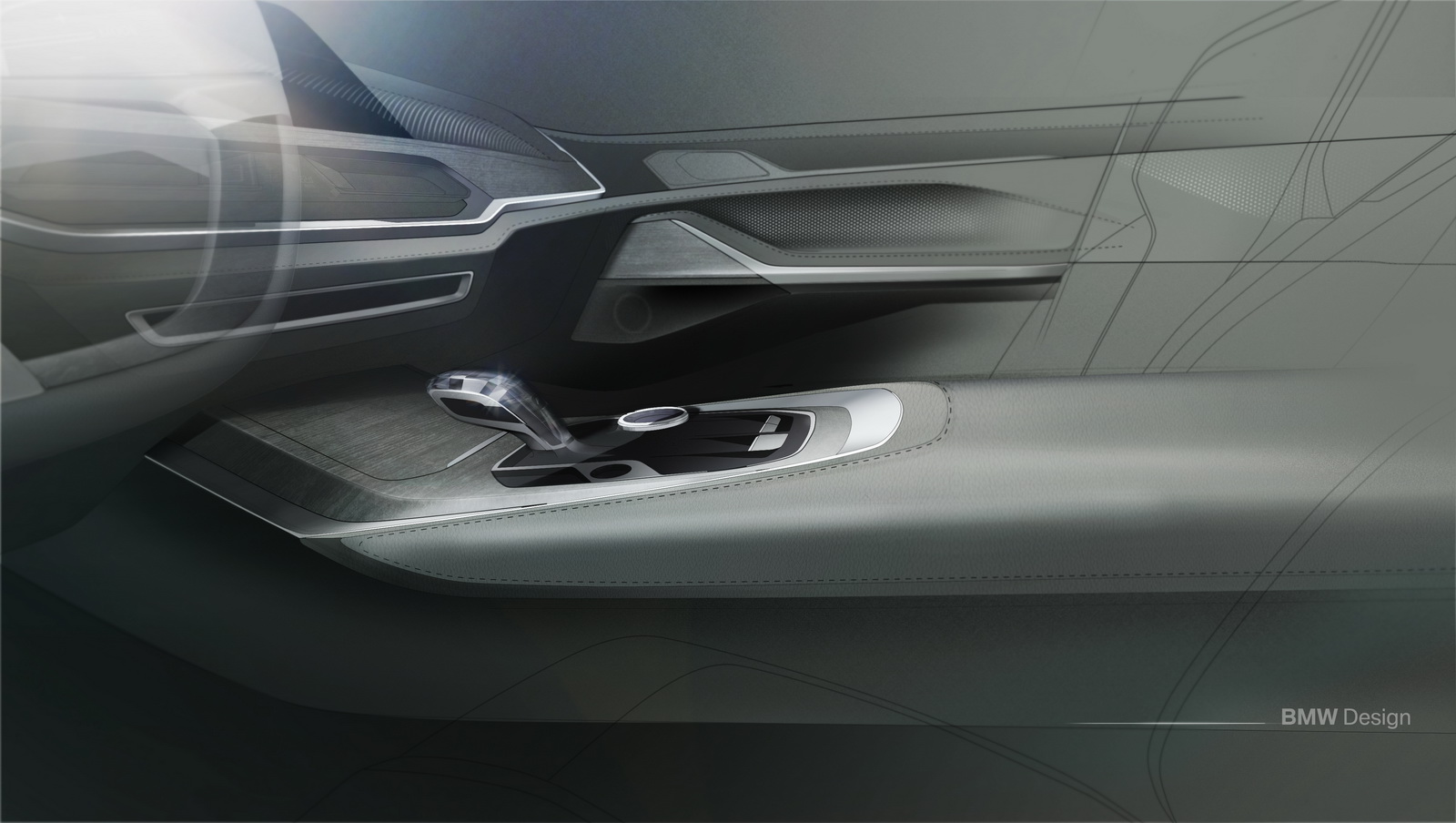 BMW X7 iPerformance Concept, 2017 - Design Sketch - Interior