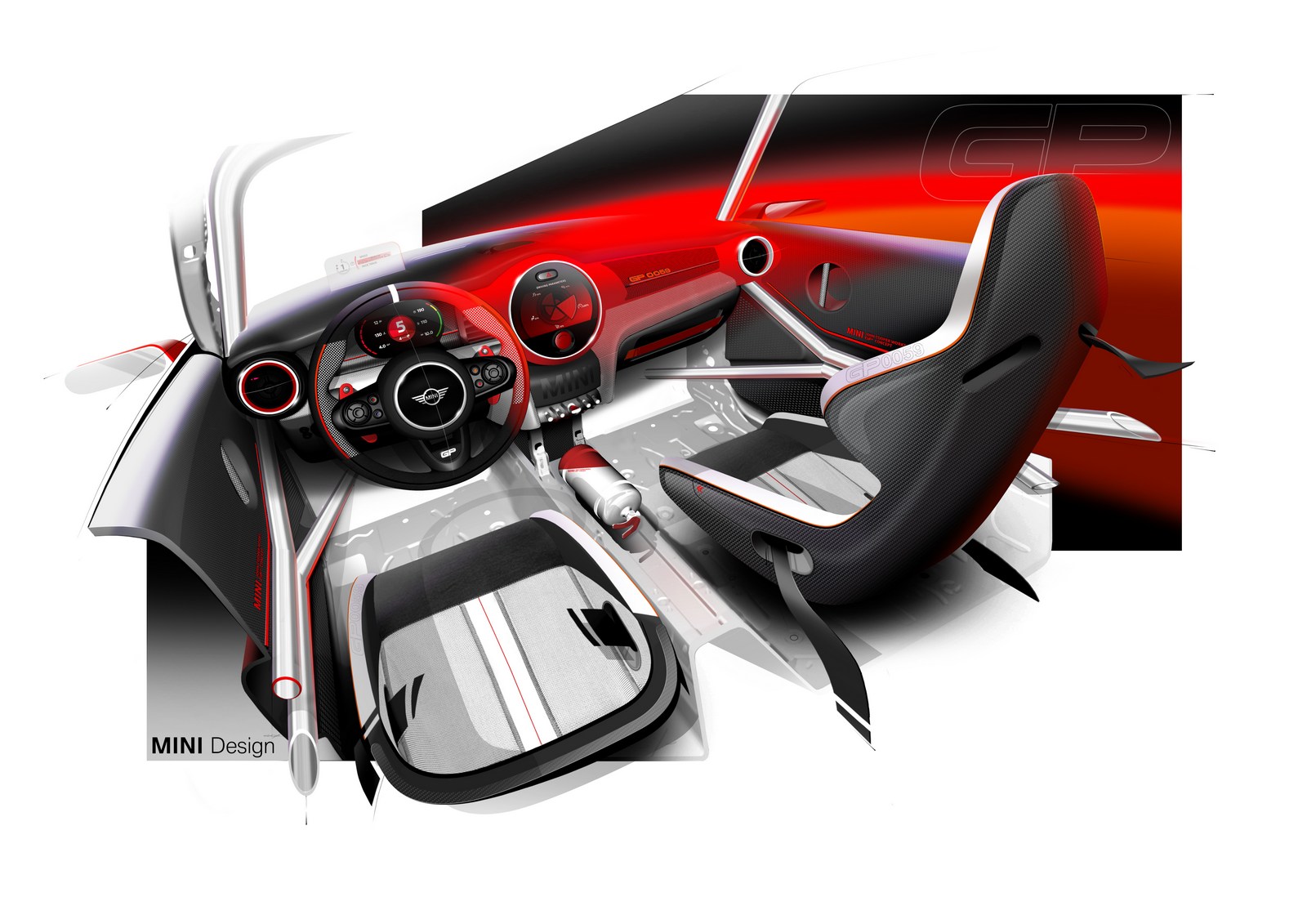 Mini John Cooper Works GP Concept, 2017 - Design Sketch - Interior