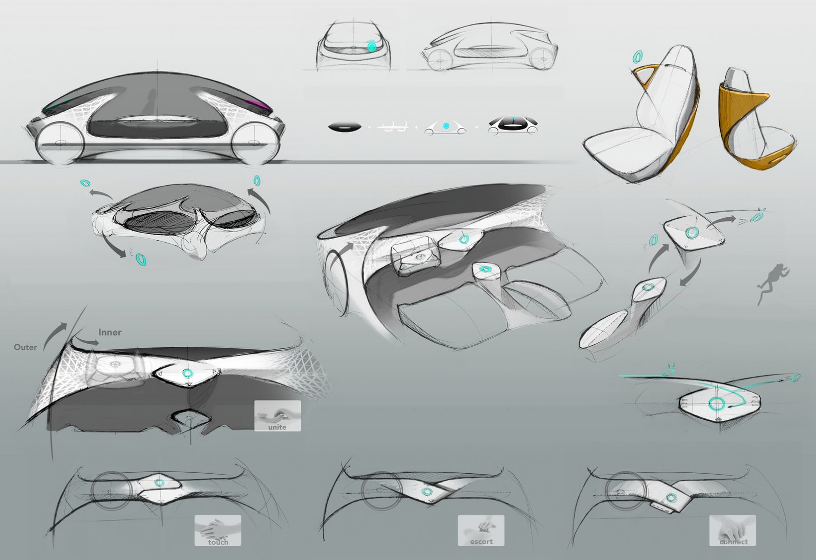 Toyota Concept-i, 2017 - Design Sketch Interior
