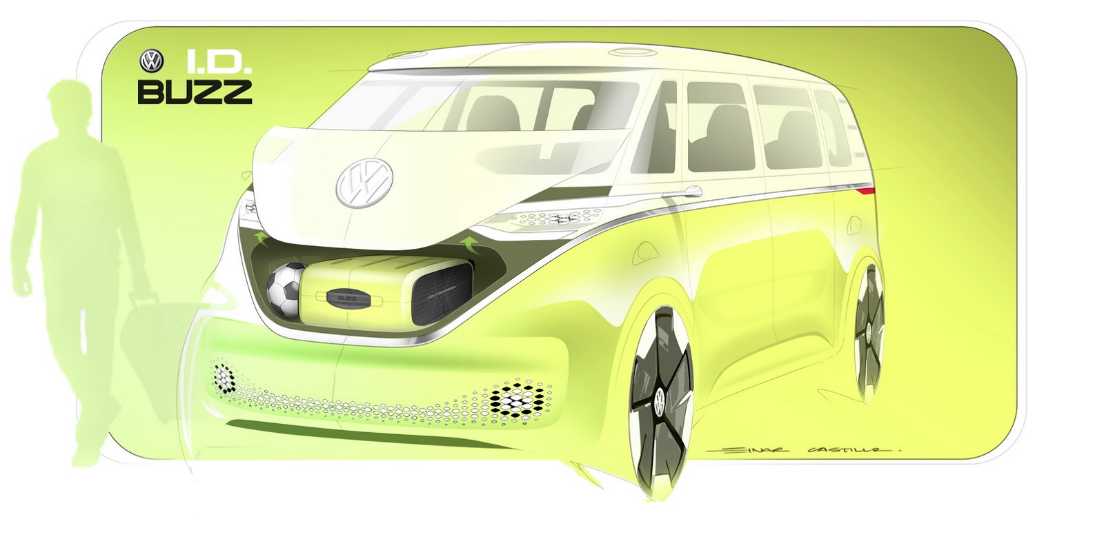 Volkswagen I.D. Buzz Concept, 2017 - Design Sketch