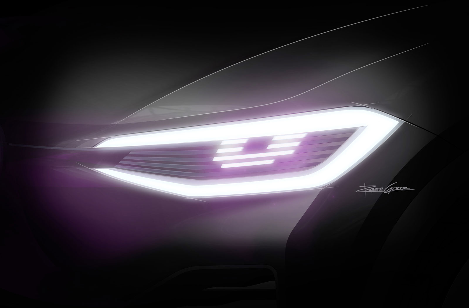 Volkswagen I.D. Crozz Concept, 2017 - Design Sketch - Headlight