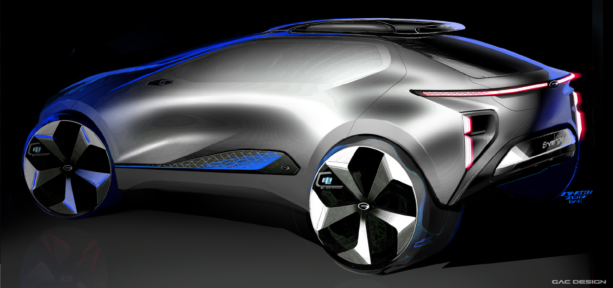 GAC Enverge Concept, 2018 - Design Sketch by Martin Amazaryan