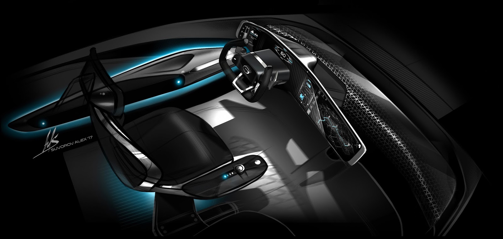 GAC Enverge Concept, 2018 - Interior Sketch by Alexander Suvorov