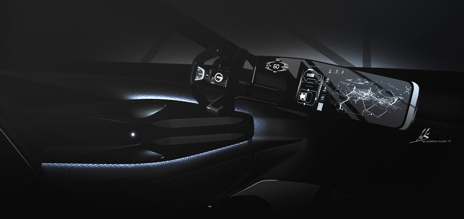 GAC Enverge Concept, 2018 - Interior Sketch by Alexander Suvorov