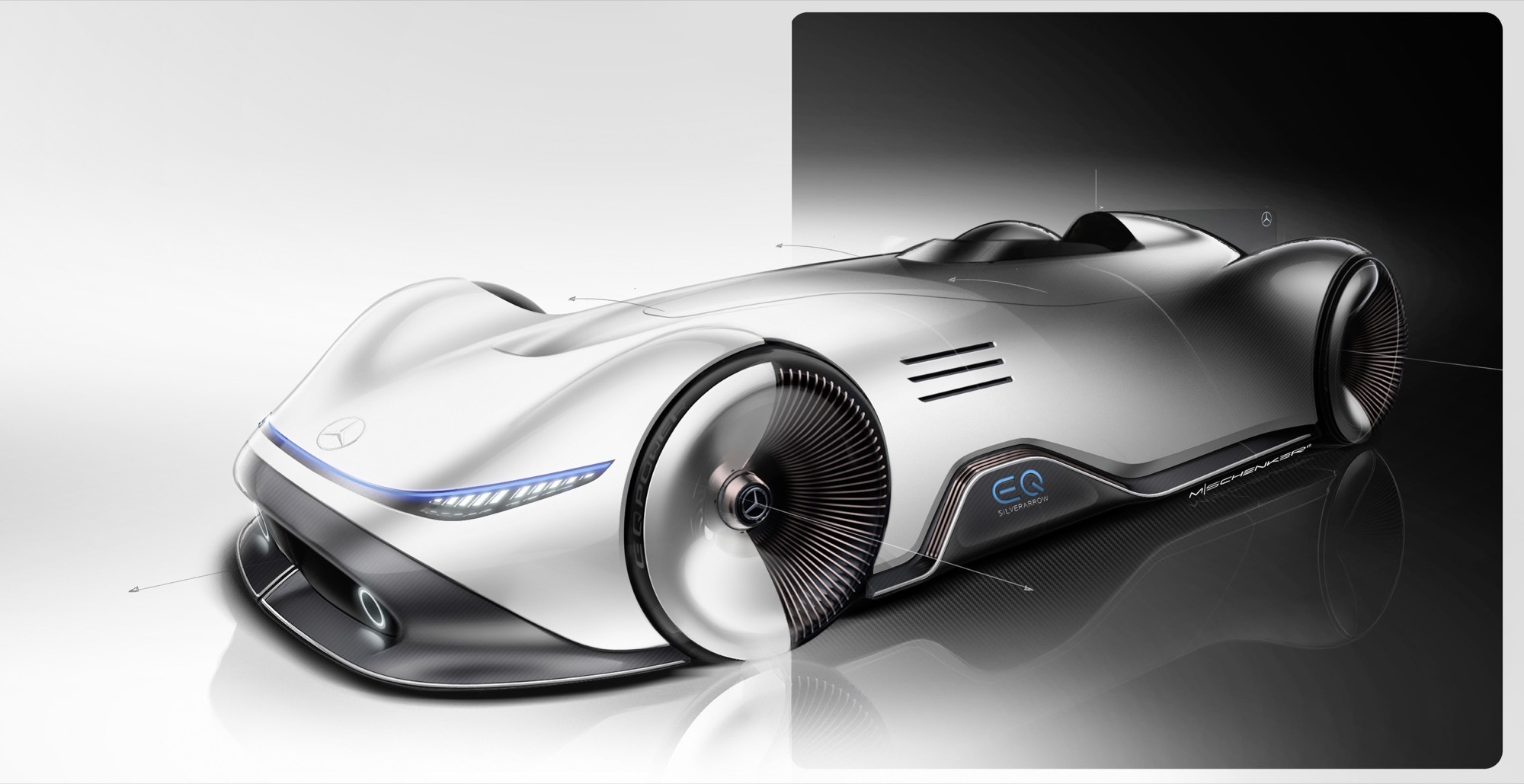 Mercedes-Benz EQ Silver Arrow Concept, 2018 - Design Sketch