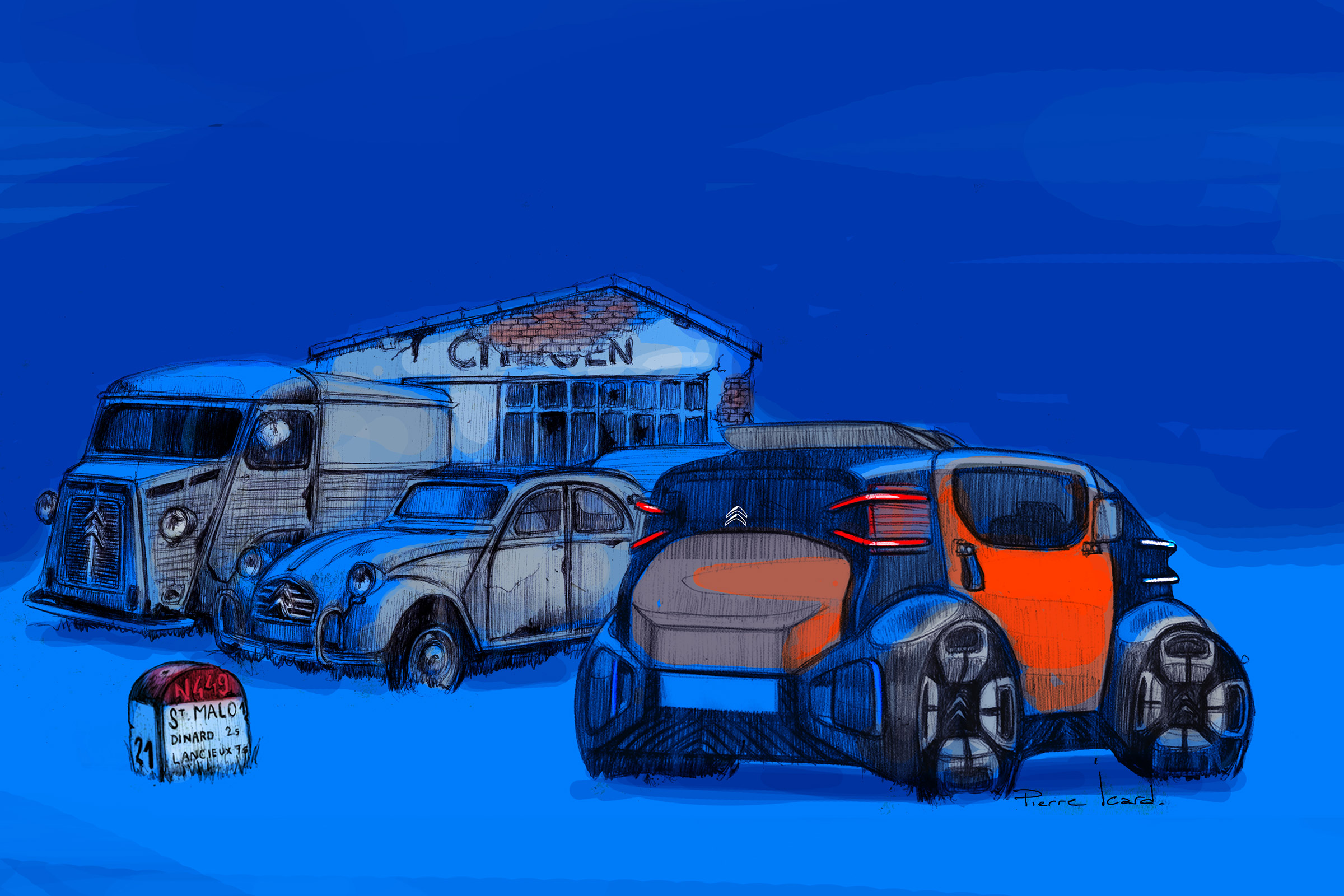 Citroen Ami One Concept, 2019 - Design Sketch by Pierre Icard 