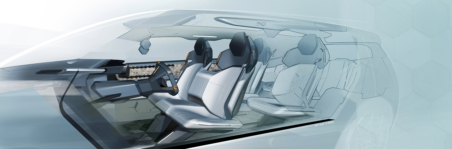 GAC ENTRANZE EV Concept, 2019 - Deign Sketch - Interior