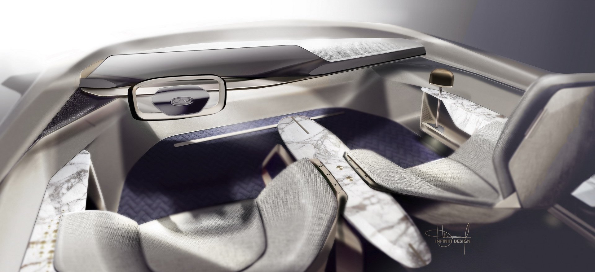 Infiniti QX Inspiration Concept, 2019 - Design Sketch - Interior
