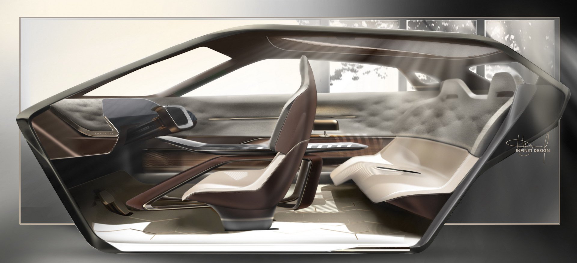 Infiniti QX Inspiration Concept, 2019 - Design Sketch - Interior