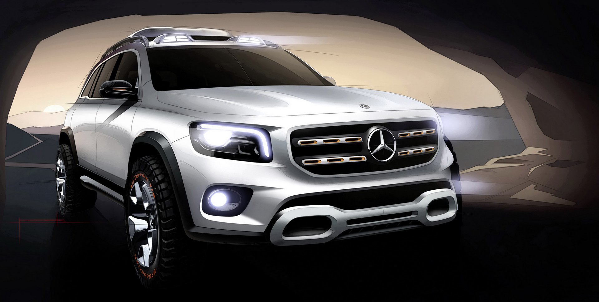 Mercedes-Benz Concept GLB, 2019 - Design Sketch