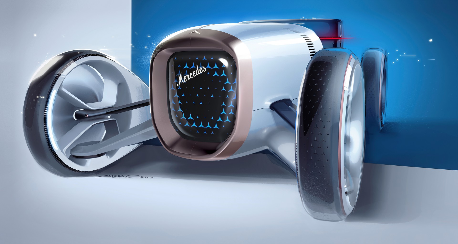 Vision Mercedes Simplex, 2019 - Design Sketch by James Qiu