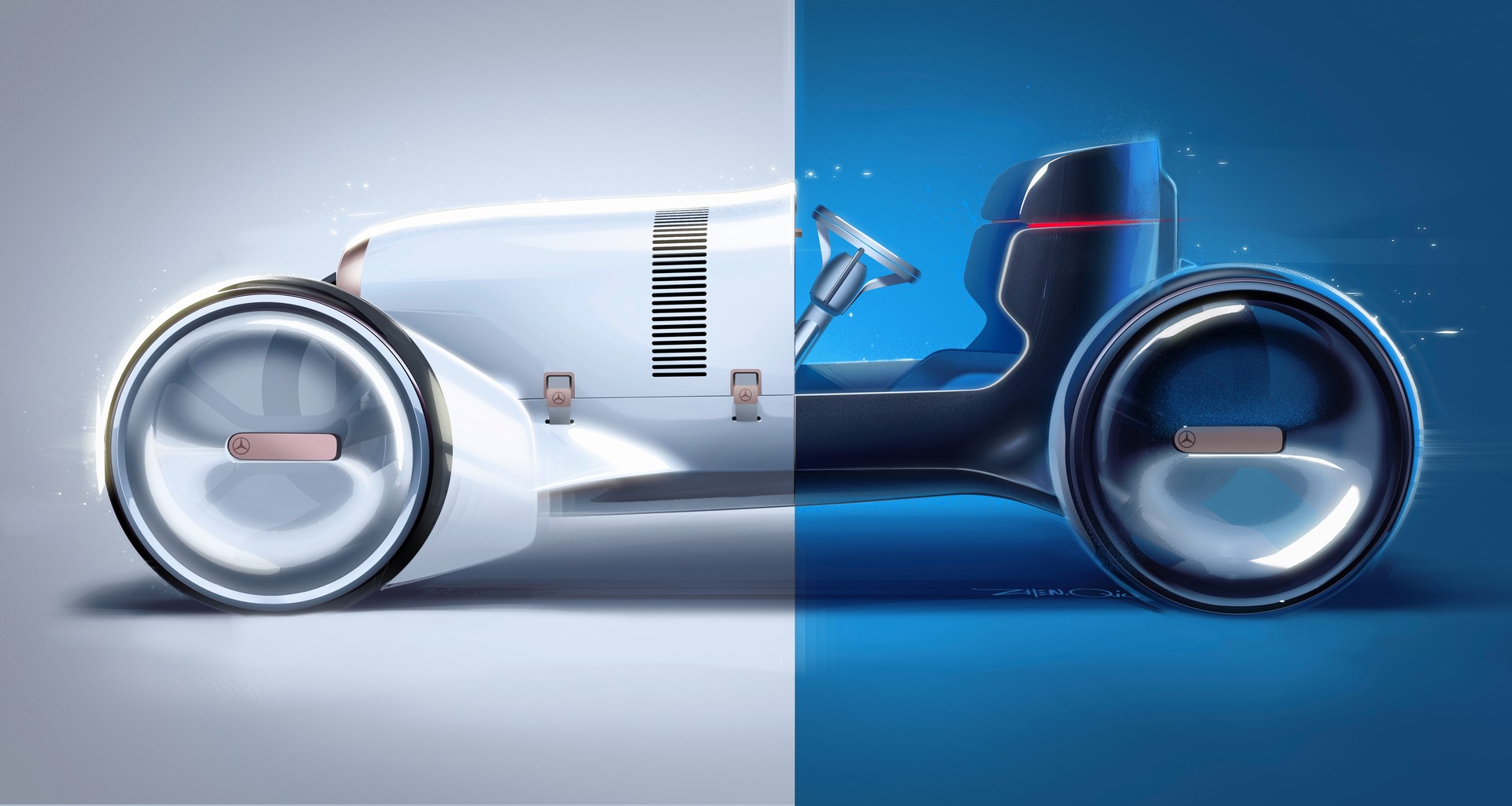 Vision Mercedes Simplex, 2019 - Design Sketch by James Qiu