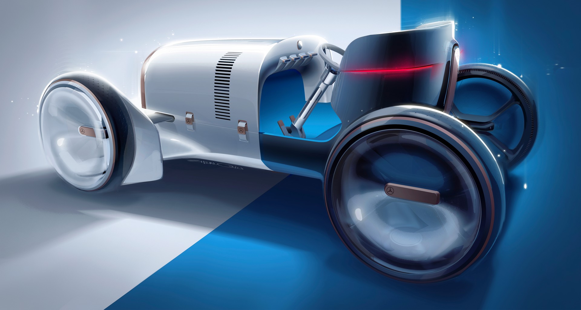 Vision Mercedes Simplex, 2019 - Design Sketch by James Qiu