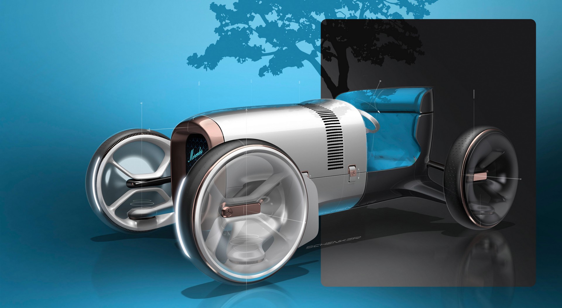 Vision Mercedes Simplex, 2019 - Design Sketch by Matthias Schenker