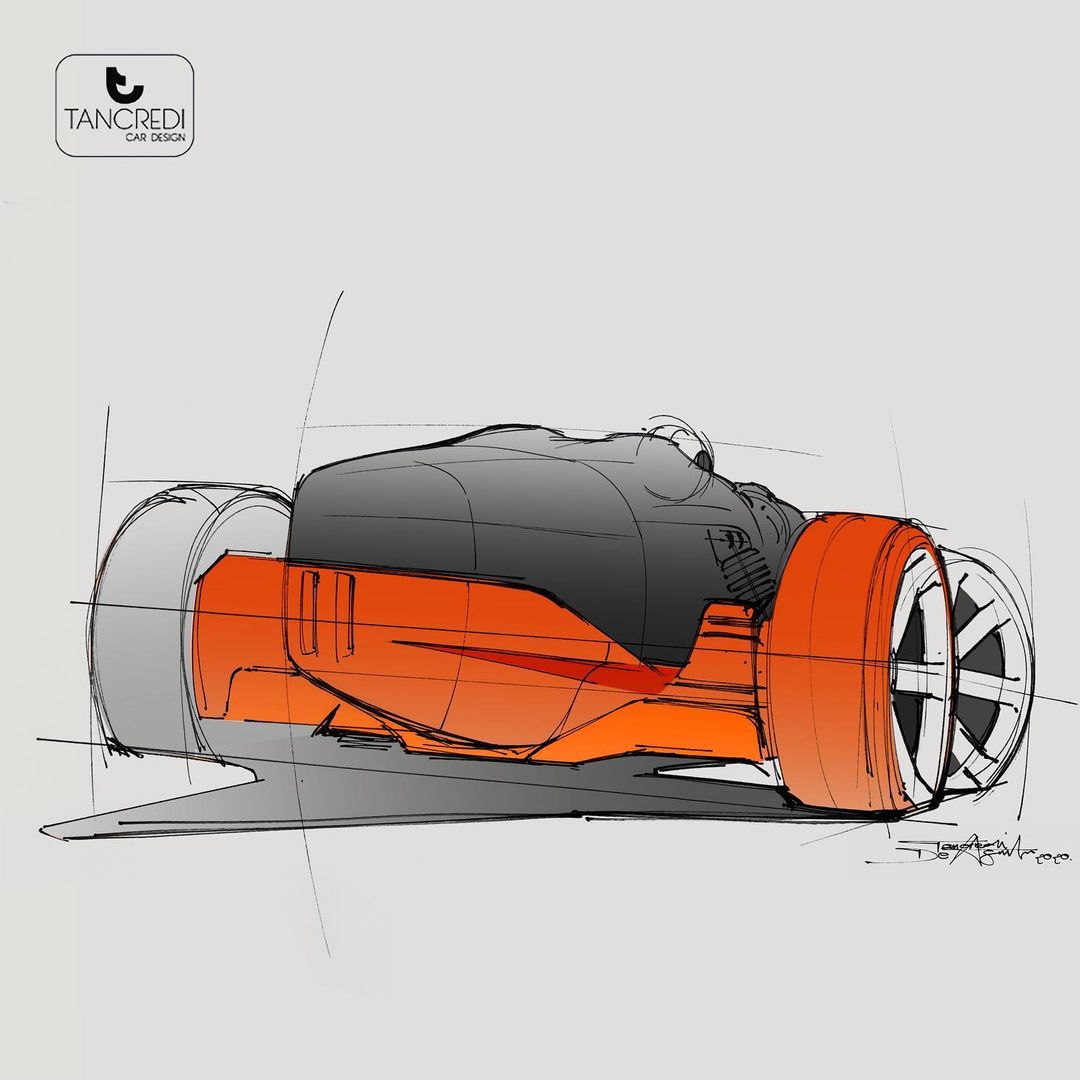 Bugatti Type 35D – Design Sketch by Tancredi De Aguilar, 2020