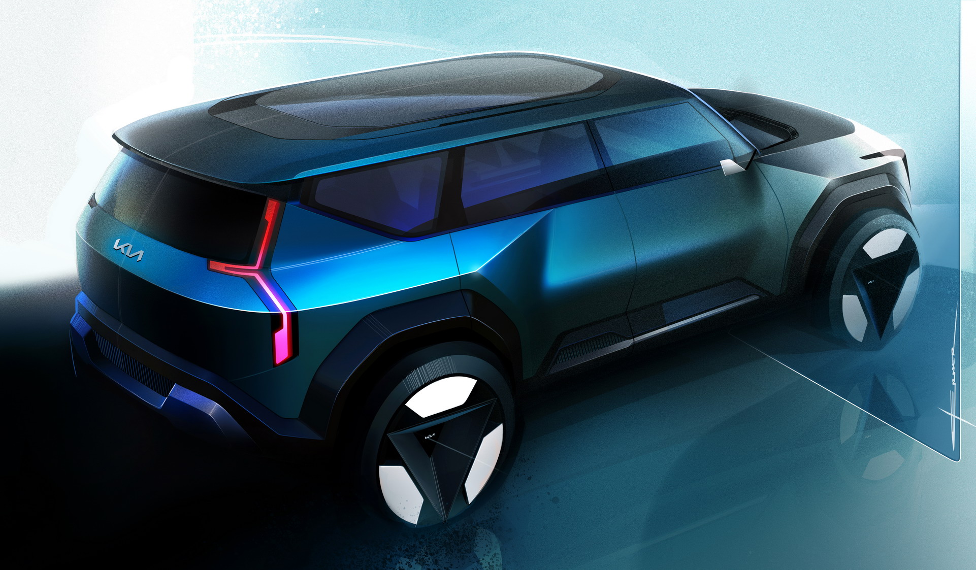 Kia EV9 Concept, 2021 – Design Sketch