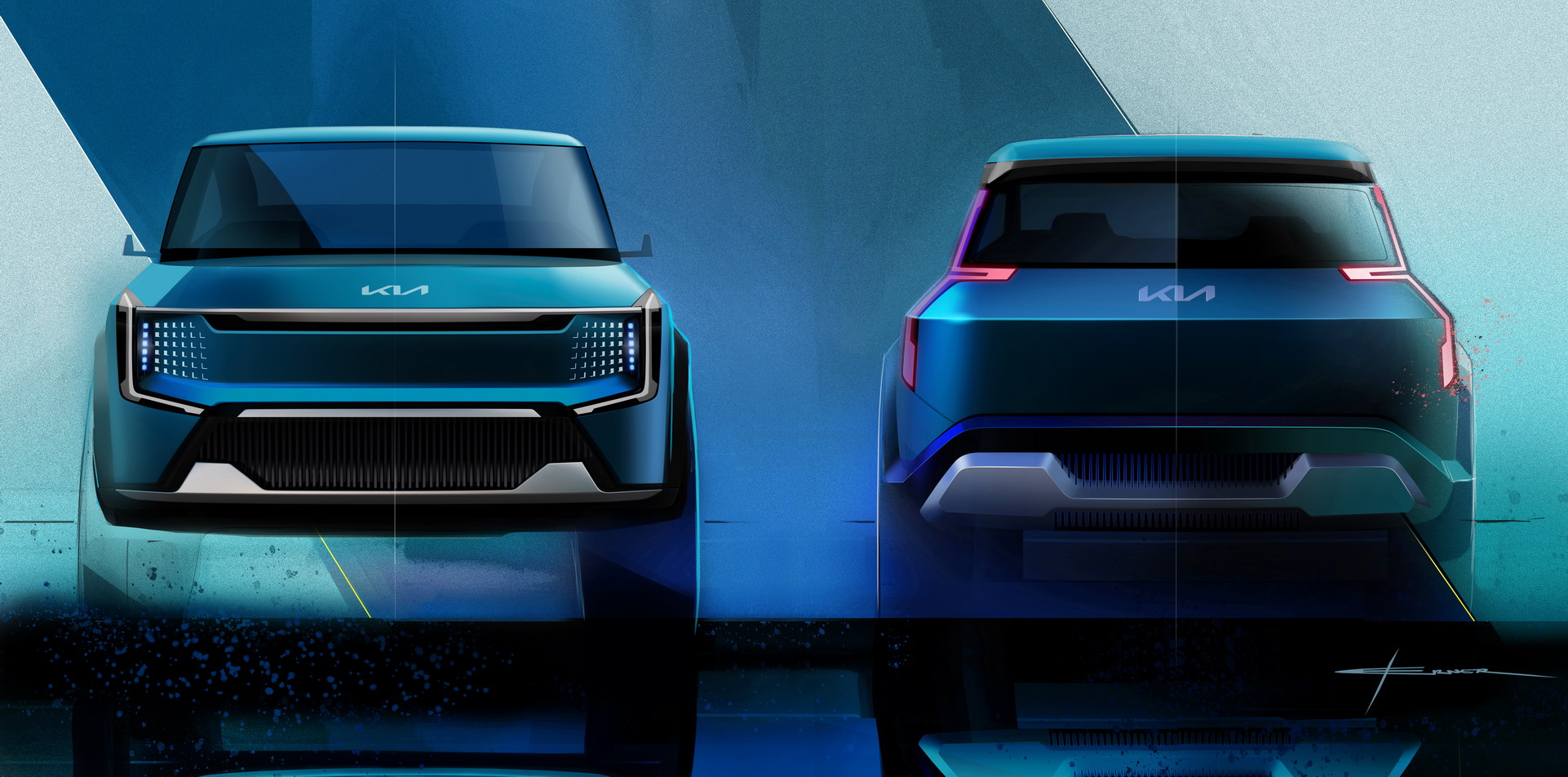 Kia EV9 Concept, 2021 – Design Sketch