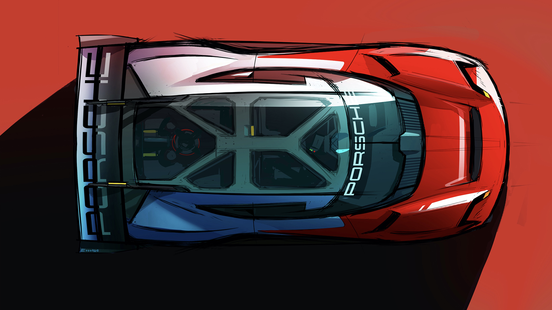 Porsche Mission R, 2021 – Design sketch