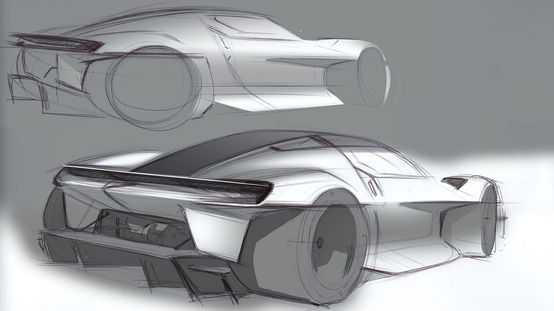 Porsche Mission R, 2021 – Design sketch