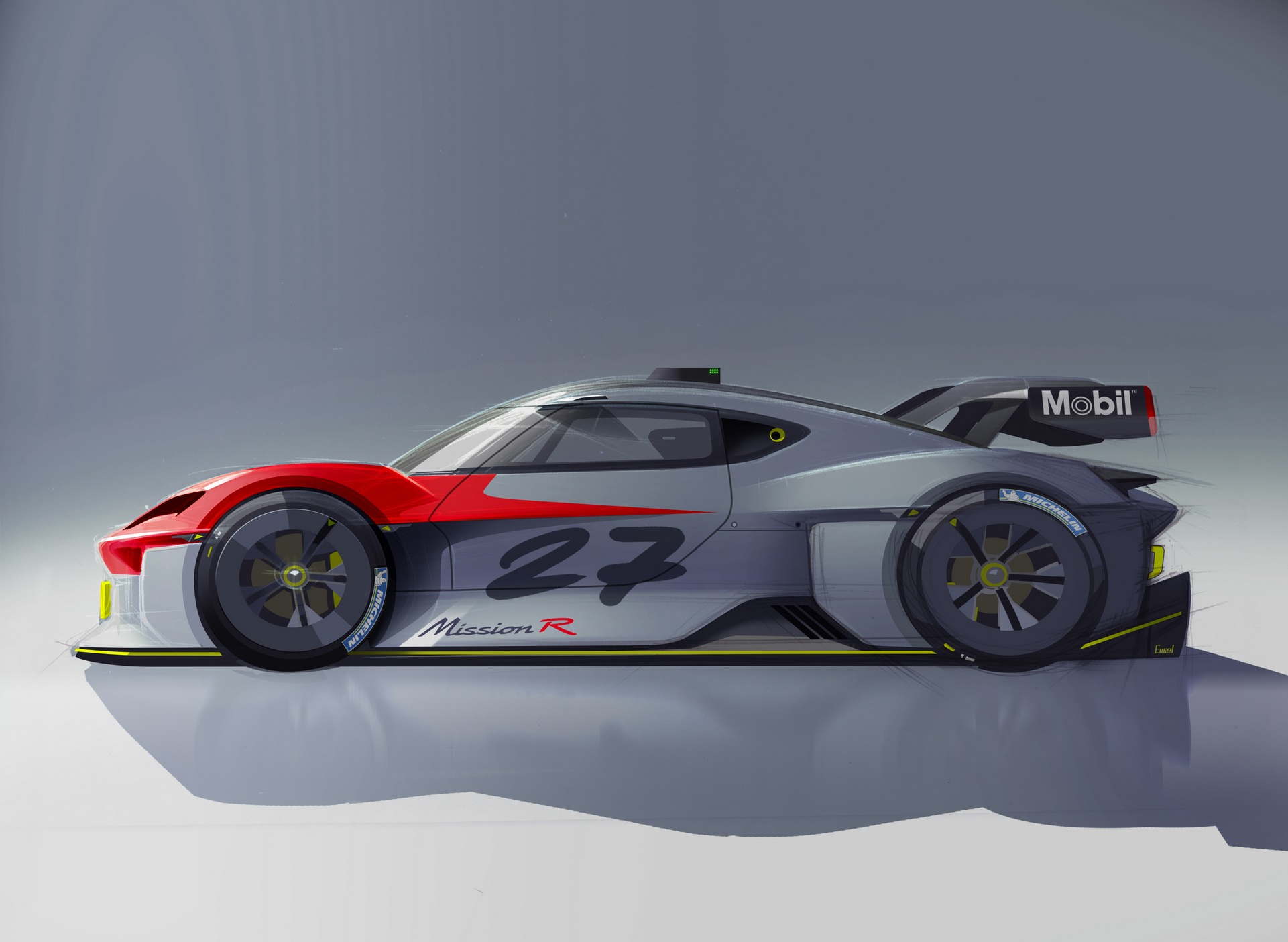 Porsche Mission R, 2021 – Design sketch