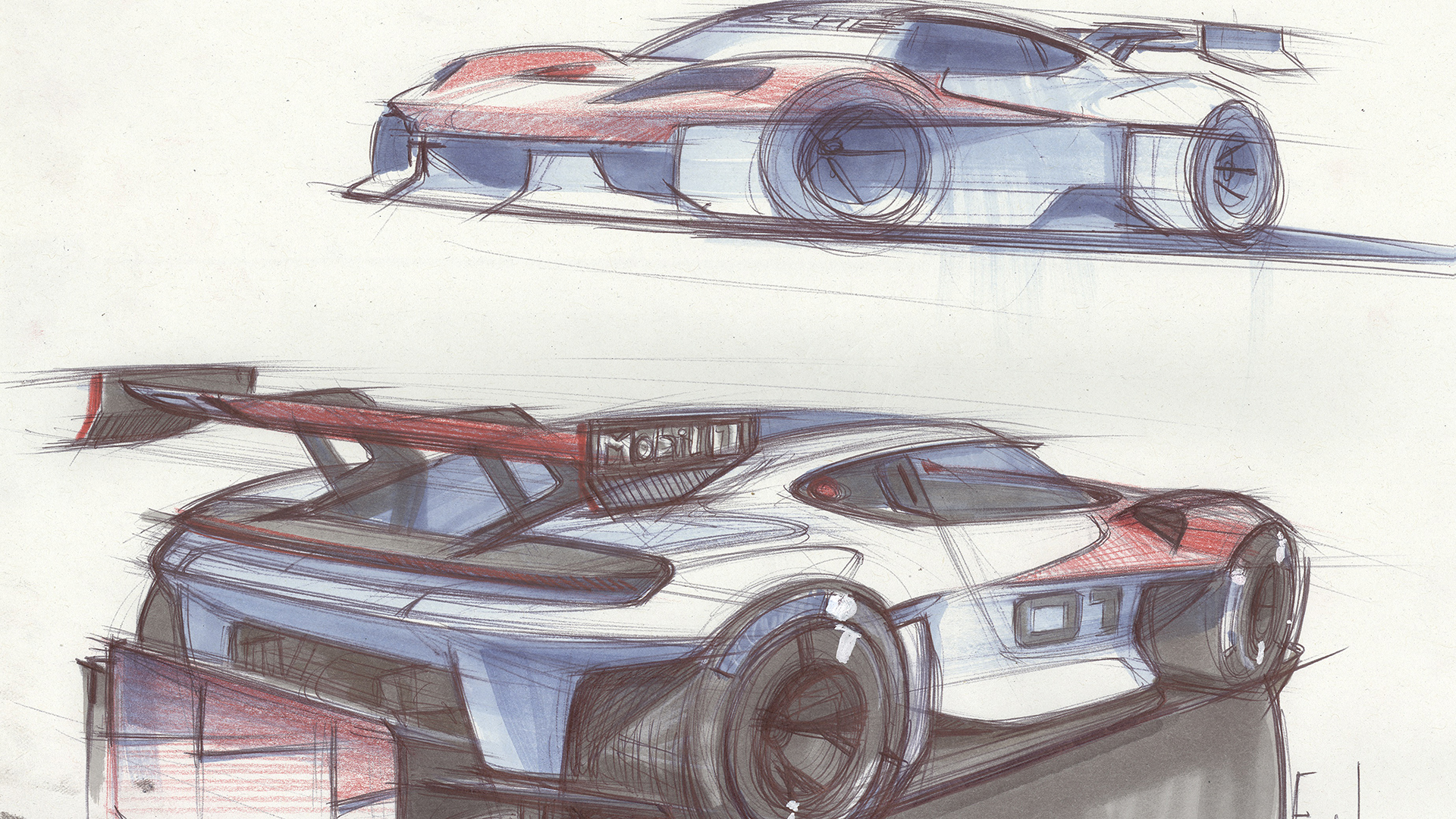 Porsche Mission R, 2021 – Design sketch