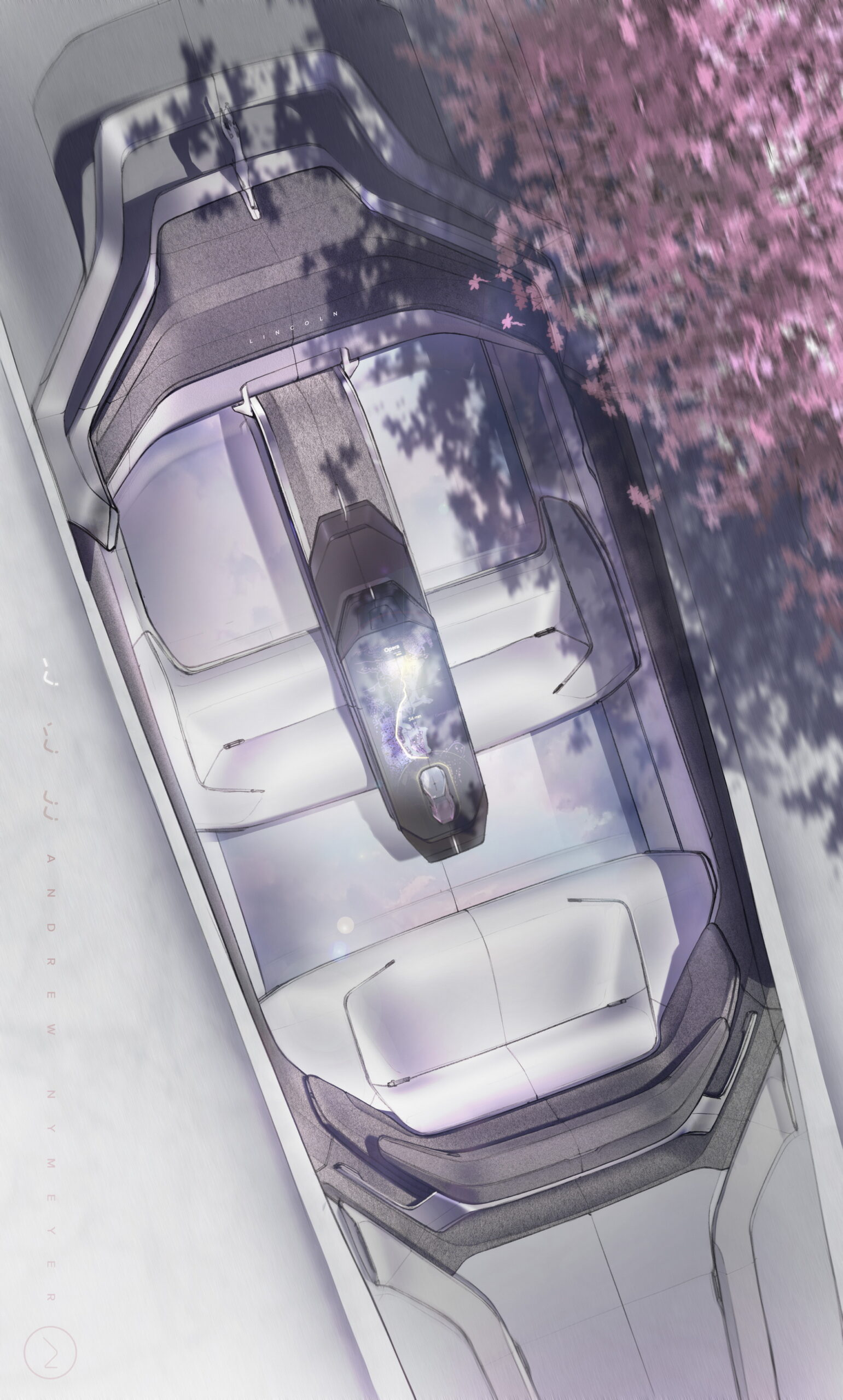Lincoln Model L100 Concept, 2022 – Design Sketch – Interior