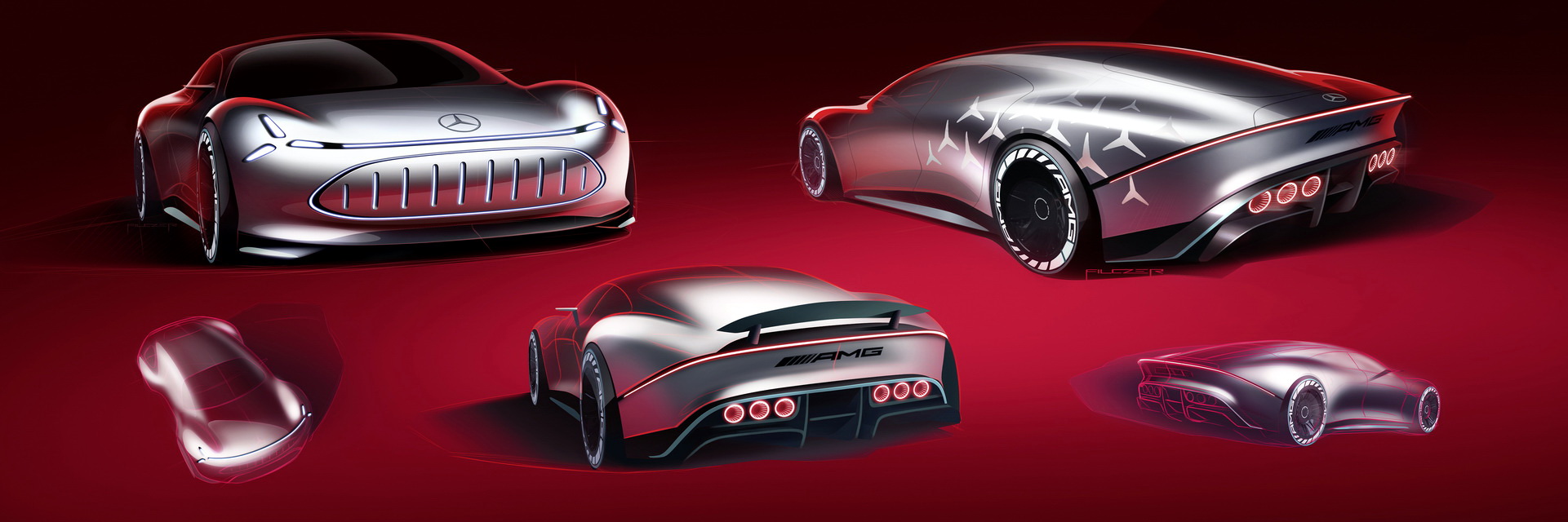 Mercedes Vision AMG Concept, 2022 – Design Sketch