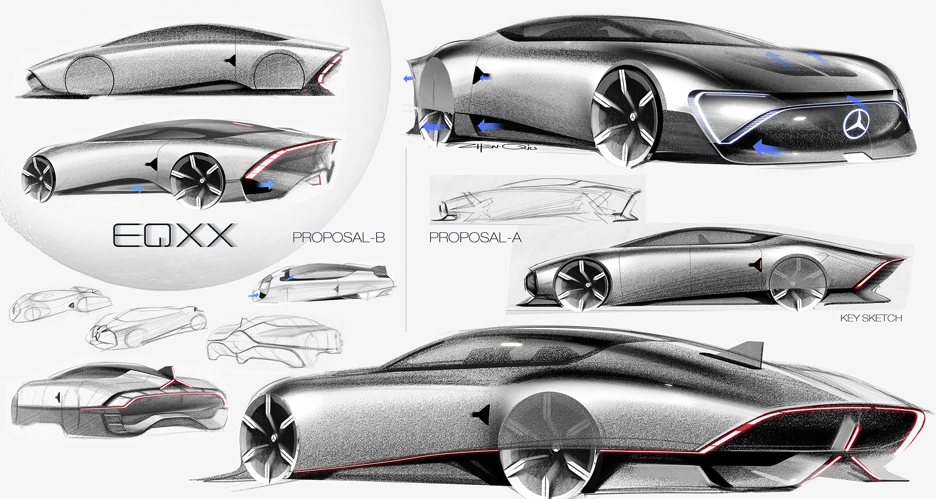 Mercedes-Benz Vision EQXX Concept, 2022 – Design Sketch