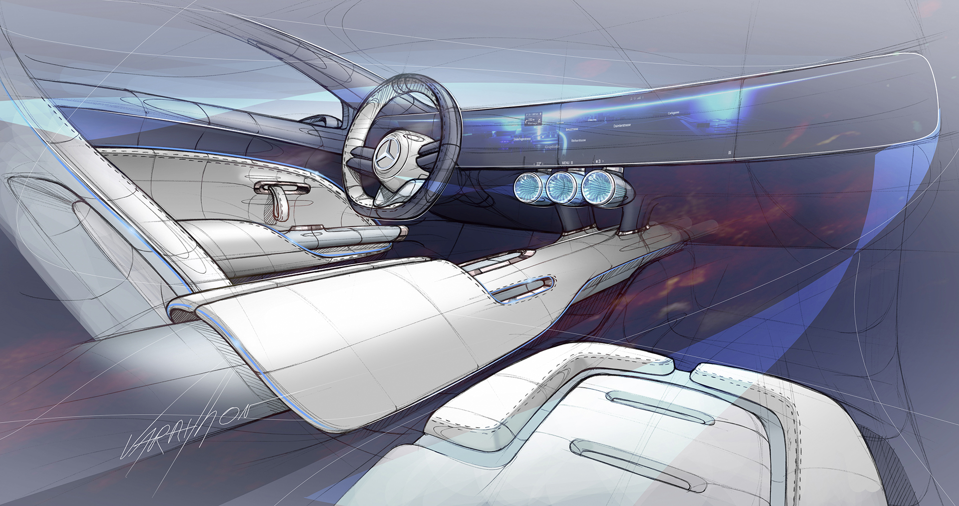 Mercedes-Benz Vision EQXX Concept, 2022 – Design Sketch