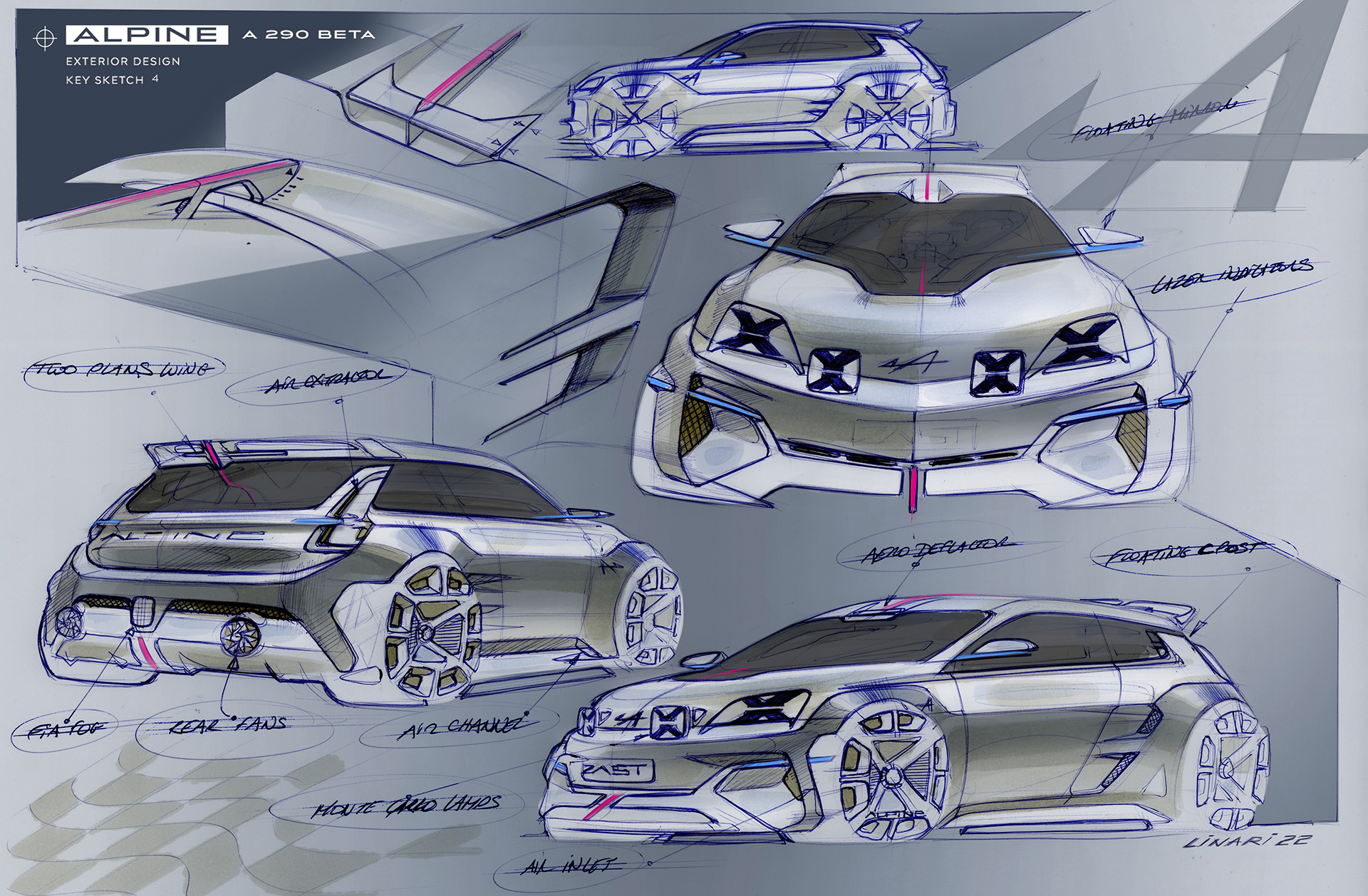 Alpine A290_β show-car, 2023 – Design Sketch
