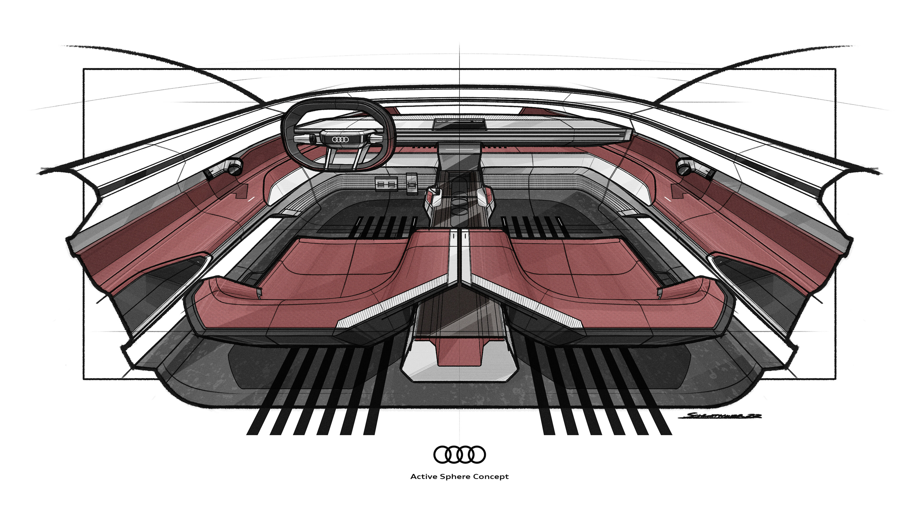Audi activesphere concept, 2023 – Design Sketch – Interior