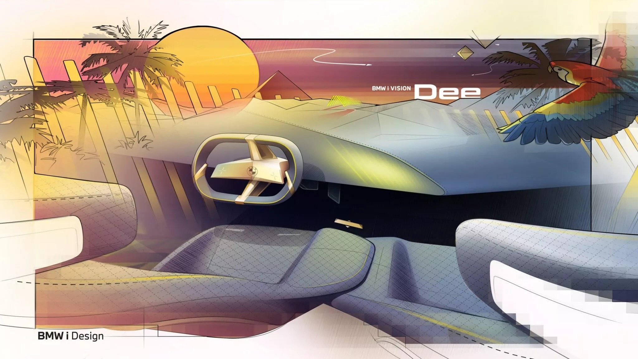 BMW i Vision Dee Concept, 2023 – Design Sketch – Interior