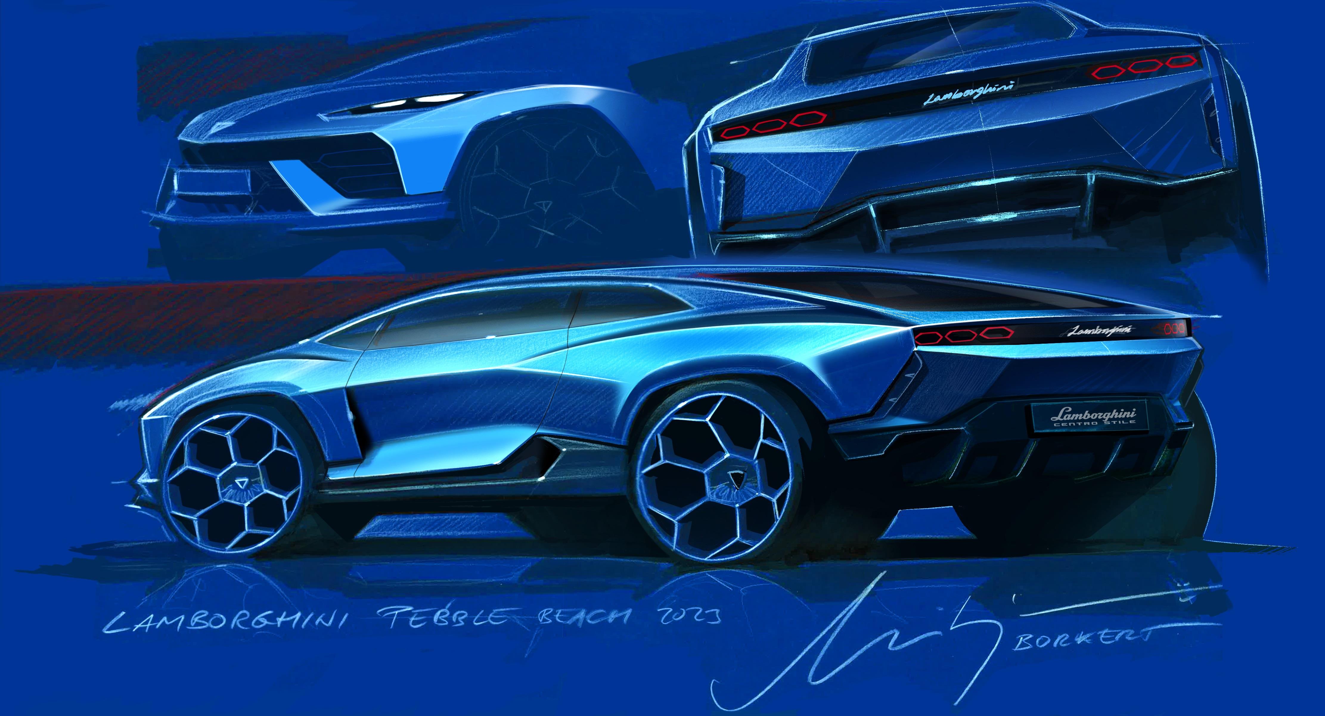Lamborghini Lanzador Concept, 2023 – Design Sketch by Mitja Borkert