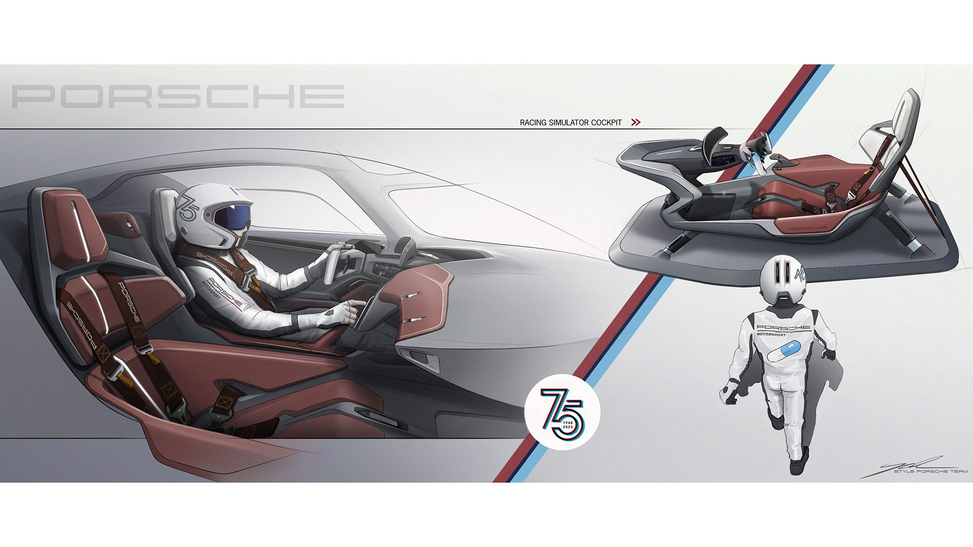 Porsche Mission X Hypercar Concept, 2023 – Interior – Design Sketch