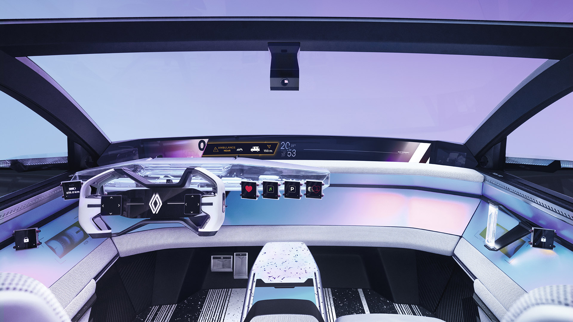 Renault H1st vision Concept-car, 2023 – Predictive emergency vehicle alert