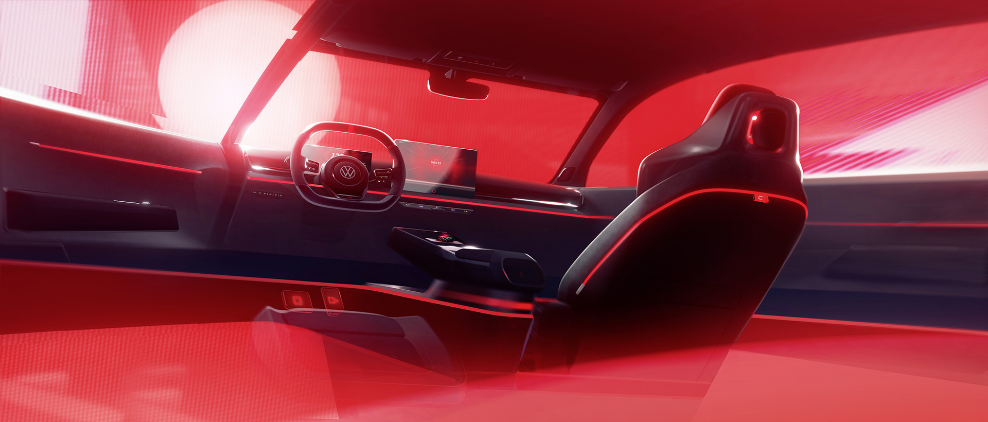 Volkswagen ID. GTI Concept, 2023 – Design Sketch Interior