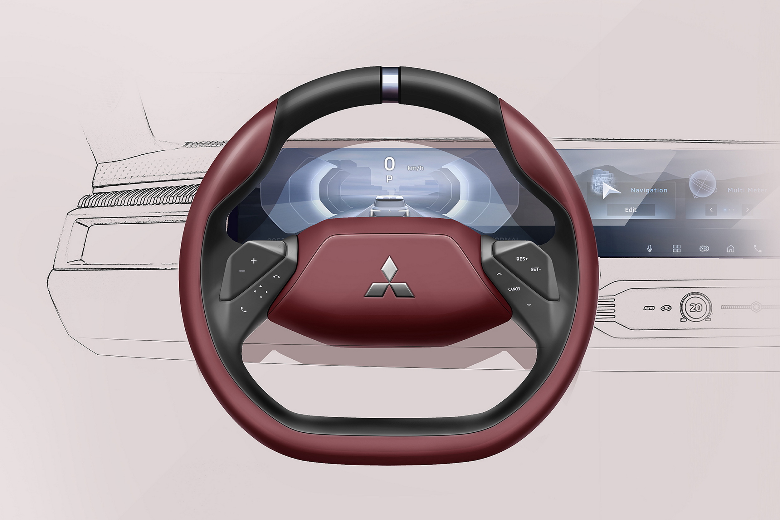 Mitsubishi DST Concept, 2024 – Design Sketch – Interior